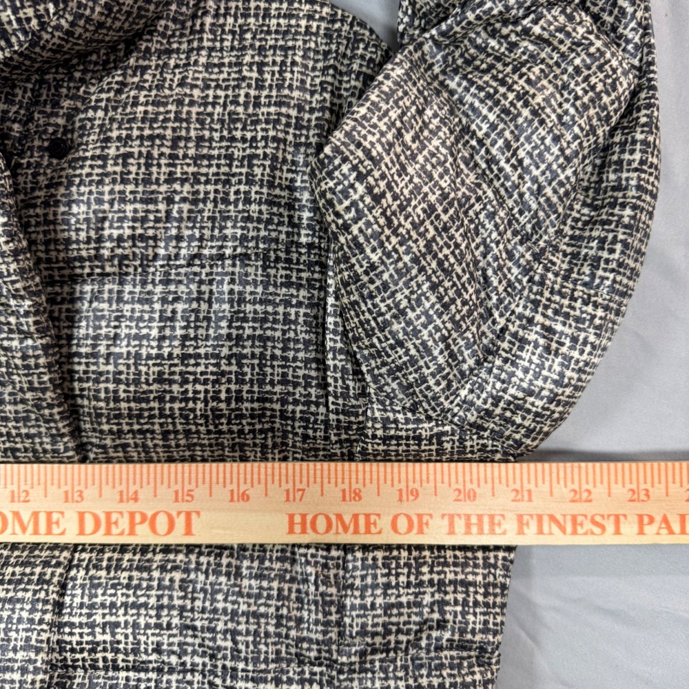Uniqlo Ultra Light Down Long Puffer Coat XL Houndstooth AOP Packable Cozy Brown - Picture 6 of 11